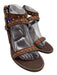 Saint Laurent Shoe Size 39.5 Brown & Brass Leather Block Heel Studded Sandals Brown & Brass / 39.5