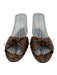 Saint Laurent Shoe Size 39 Black & Brown Python Snakeskin Knotted Slide Flats Black & Brown / 39