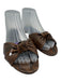 Saint Laurent Shoe Size 39 Black & Brown Python Snakeskin Knotted Slide Flats Black & Brown / 39