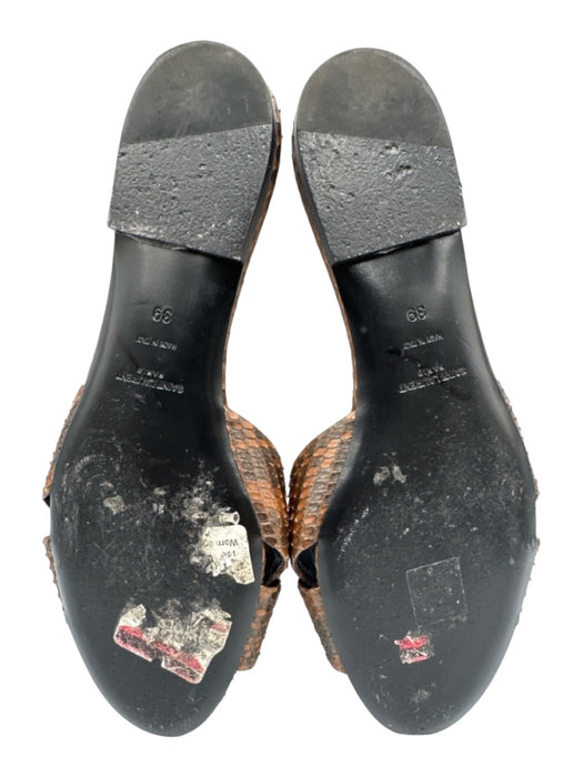 Saint Laurent Shoe Size 39 Black & Brown Python Snakeskin Knotted Slide Flats Black & Brown / 39