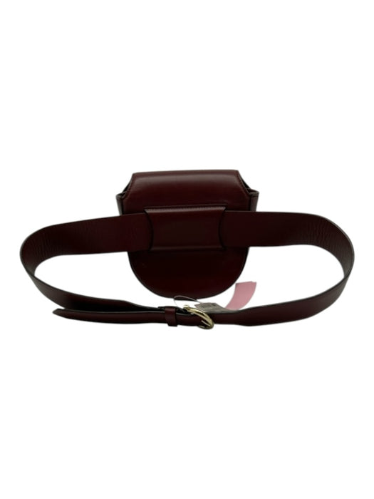 Ferragamo Brown Leather Gold hardware Belt Bag Logo Magnetic Close Bag Brown / S