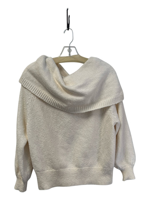 Anthropologie Size S Cream Cotton Blend Turtle Neck Knit Long Sleeve Sweater Cream / S