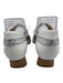 Brunate Shoe Size 39 White & Silver Leather Block Heel Tie Detail Metallic Pumps White & Silver / 39