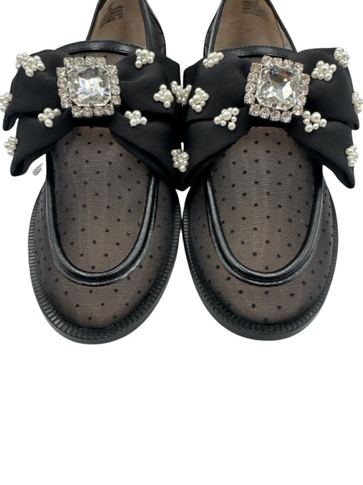 Betsey Johnson Shoe Size 10 Black Leather Embellished Mesh Shoes Black / 10