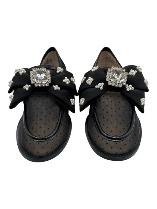 Betsey Johnson Shoe Size 10 Black Leather Embellished Mesh Shoes Black / 10