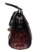 Brahmin Brown & Black Leather Croc Embossed Rolled Top Handles Bag Brown & Black