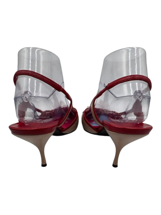 Miu Miu Shoe Size 40 Pink & Red Leather Pointed Toe Kitten Heel Slingback Pumps Pink & Red / 40