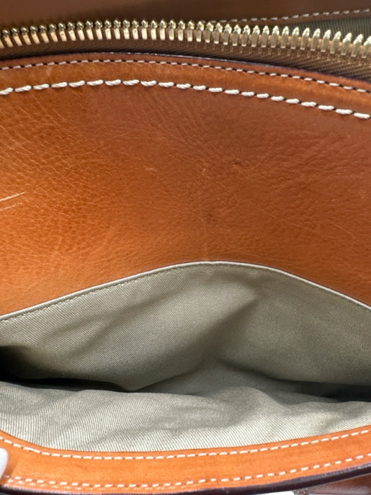 Coach Tan Leather goldtone hardware Turn Lock Bag Tan