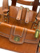 Coach Tan Leather goldtone hardware Turn Lock Bag Tan