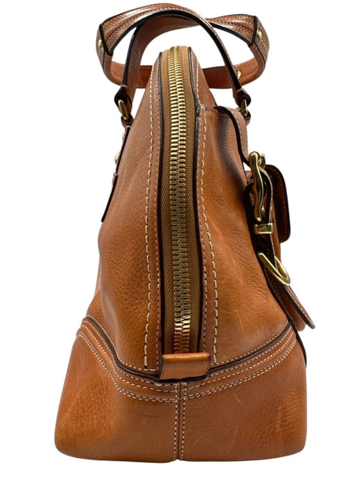 Coach Tan Leather goldtone hardware Turn Lock Bag Tan