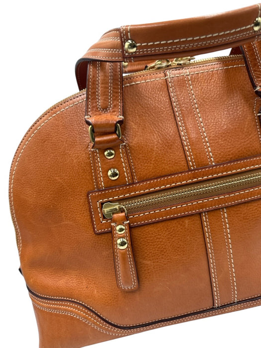 Coach Tan Leather goldtone hardware Turn Lock Bag Tan