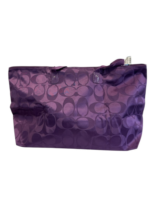 Coach Purple Nylon Monogram Weekender Bag Purple