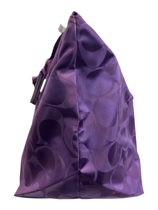 Coach Purple Nylon Monogram Weekender Bag Purple