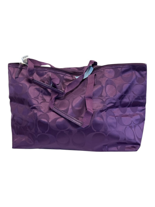 Coach Purple Nylon Monogram Weekender Bag Purple