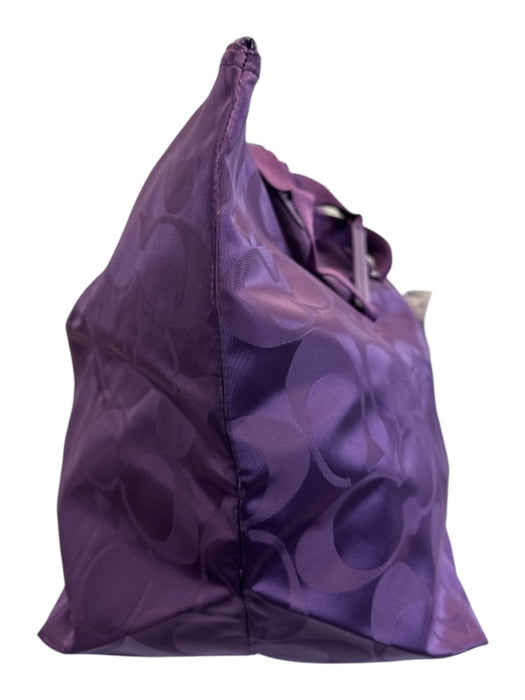 Coach Purple Nylon Monogram Weekender Bag Purple
