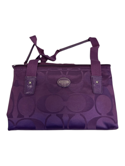 Coach Purple Nylon Monogram Weekender Bag Purple