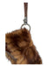 Paolo Masi Brown Faux Fur & Leather Silver Hardware Wrist Strap Clutch Bag Brown / XS