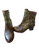 L'Artiste Shoe Size 38 Brown & Green Leather Metallic Block Heel Booties Brown & Green / 38
