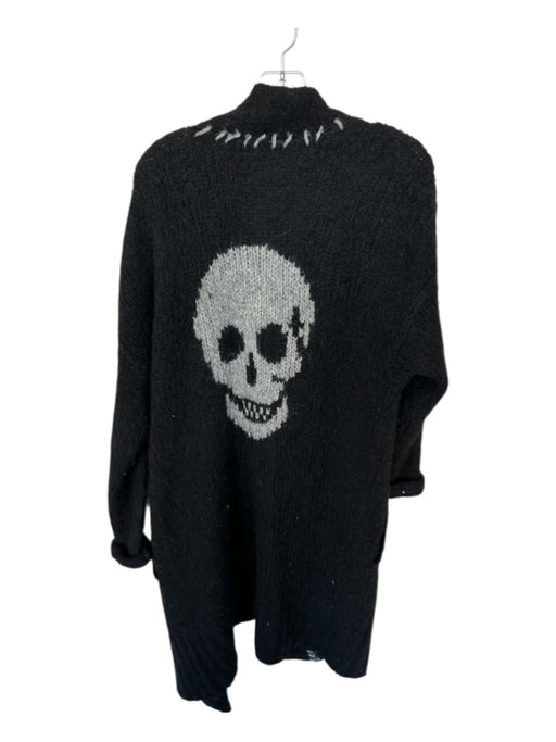 Skull Cashmere Size S Black & Gray Wool & Alpaca Chunky Knit Skull Sweater Black & Gray / S
