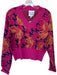Alden Adair Size M Pink & Tan Viscose Blend Long Sleeve Tigers V Neck Sweater Pink & Tan / M