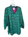 Alden Adair Size S Green & Pink Polyester Long Sleeve Tigers V Neck Dress Green & Pink / S