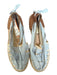 Naguisa Shoe Size 38 Blue Cotton Leather Accent Straw Sandals Blue / 38