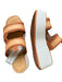 Shoe Size 8 Brown & White Rubber & Canvas Faux Leather Platform Sandals Brown & White / 8