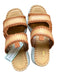 Shoe Size 8 Brown & White Rubber & Canvas Faux Leather Platform Sandals Brown & White / 8