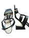 Pedro Anton Shoe Size 38 Black & Gold Leather Chain Detail Block Heel Sandals Black & Gold / 38