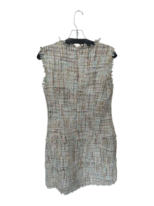 Boho Chic Size M Pink & Tan Polyester Tweed Metallic Thread Sleeveless Dress Pink & Tan / M