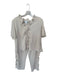 Joh. Size M Cream Polyester Elastic Waist Ruffles Short Sleeve Pant Set Cream / M