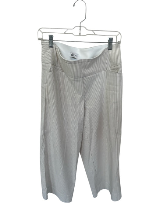 S. C. & CO Size M Tan & White Rayon Blend Waist Band Striped Wide Leg Pants Tan & White / M