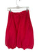 Q2 Size M Red Cotton Bubble Hem Elastic Waist Pleated Midi Skirt Red / M