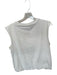 Tribal Size XS White Cotton Shoulder Pads Bubble Hem Muscle Tank Sleeveless Top White / XS