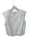 Tribal Size XS White Cotton Shoulder Pads Bubble Hem Muscle Tank Sleeveless Top White / XS