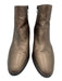 Sesto Meucci Shoe Size 8M Bronze Leather Shimmer Block Heel Almond Toe Booties Bronze / 8M