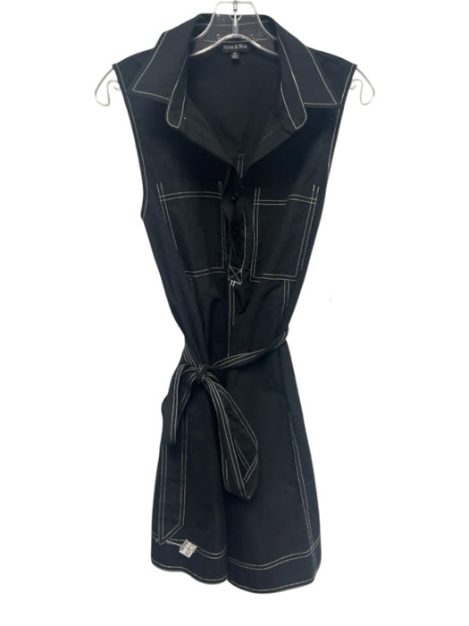 Strut & Bolt Size M Black & White Cotton & Nylon Sleeveless 1/4 Button Dress Black & White / M