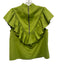 Crosby Size S Chartreuse Green Polyester Sleeveless Ruffle Neckline Top Chartreuse Green / S