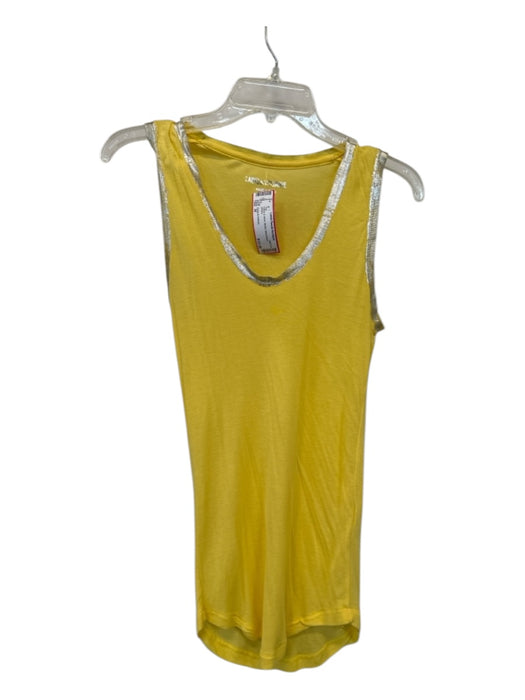 Zadig & Voltaire Size M Yellow & Silver Modal Sleeveless Top Yellow & Silver / M