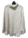 Tyler Boe Cream Wool & Cotton Turtle Neck Fringe Rib Knit Poncho Cream / M/L