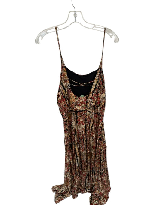 Free People Size M Multi Cotton Blend Floral Spaghetti Strap Maxi Dress — Labels Resale Boutique