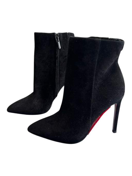 Sam Edelman Shoe Size 6.5 Black Leather Suede Above Ankle Stiletto Boots Black / 6.5