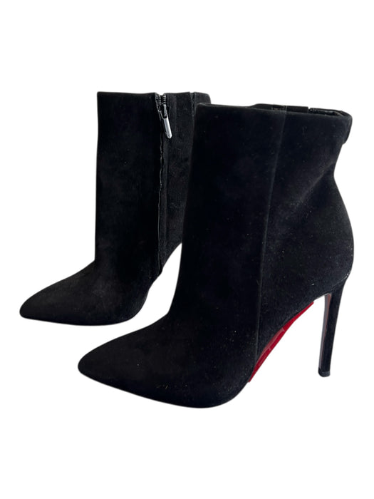 Sam Edelman Shoe Size 6.5 Black Leather Suede Above Ankle Stiletto Boots Black / 6.5