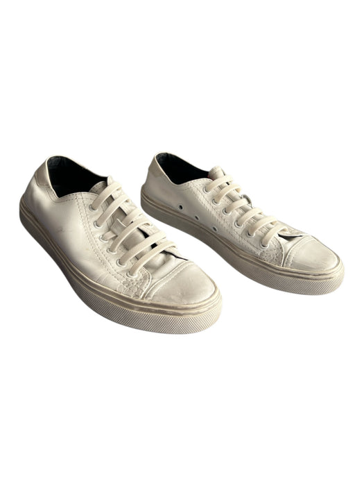Saint Laurent Shoe Size 36 White Leather Almond Toe lace up Flat Chucks Shoes White / 36