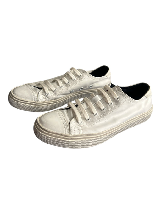 Saint Laurent Shoe Size 36 White Leather Almond Toe lace up Flat Chucks Shoes White / 36