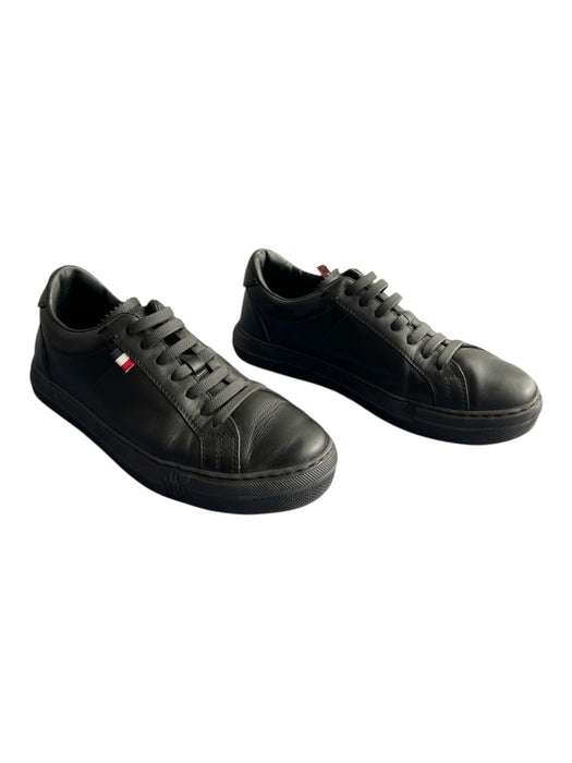Moncler Shoe Size 35 Black Leather Almond Toe lace up Flat Low Top Shoes Black / 35