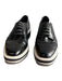 Prada Shoe Size 36 Black & White Leather Pointed Toe lace up Oxford Shoes Black & White / 36