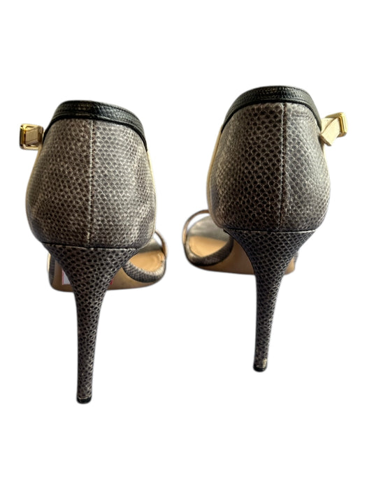 Salvatore Ferragamo Shoe Size 6 Grey Snakeskin open toe Ankle Strap Shoes Grey / 6