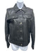 Amiri Size 42 Black Bovine Leather Long Sleeve Button Front Patch Pockets Jacket Black / 42