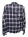 Amiri Size Small Purple & Black Cotton Blend Long Sleeve Plaid Button Front Top Purple & Black / Small